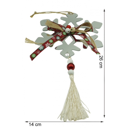 Ornament brad, , Fulg de nea, Argintiu, Lucios, 14*26CM, Acril, Interior/ Exterior [5]