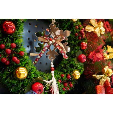 Ornament brad, , Fulg de nea, Argintiu, Lucios, 14*26CM, Acril, Interior/ Exterior [3]