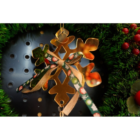 Ornament brad, , Fulg de nea, Auriu, Lucios, 15*27CM, Acril, Interior/ Exterior [7]