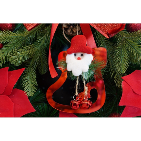 Ornament brad, , Gheata cu clopotei, Rosu, Lucios, 15*20CM, Acril, Interior/ Exterior [7]