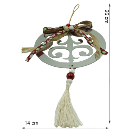 Ornament brad, , Rotund, Argintiu, Lucios, 14*26CM, Acril, Interior/ Exterior [10]