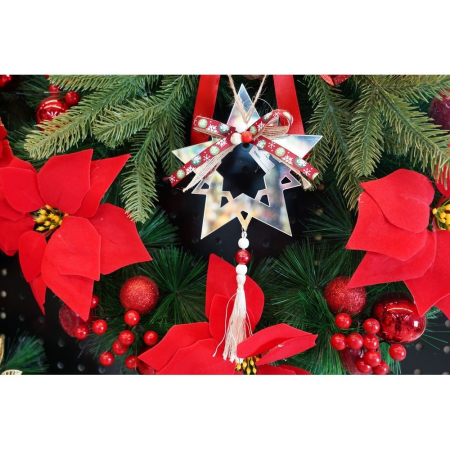 Ornament brad, , Stea, Argintiu, Lucios, 14*26CM, Acril, Interior/ Exterior [6]