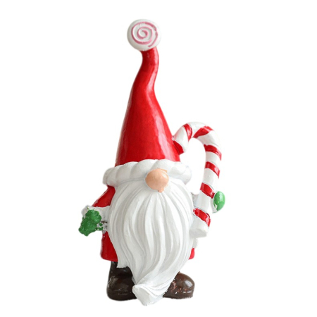 Ornament de Craciun din Rasina pentru Decor, , Model Spiridus, Decoratiune de Birou pentru Craciun, 14.5 x 7 x 5 cm, Rosu Alb [3]