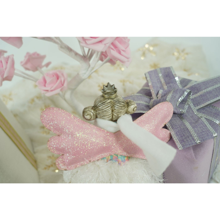 Ornament de Craciun ingeras, , alb, textil, 26 cm [11]