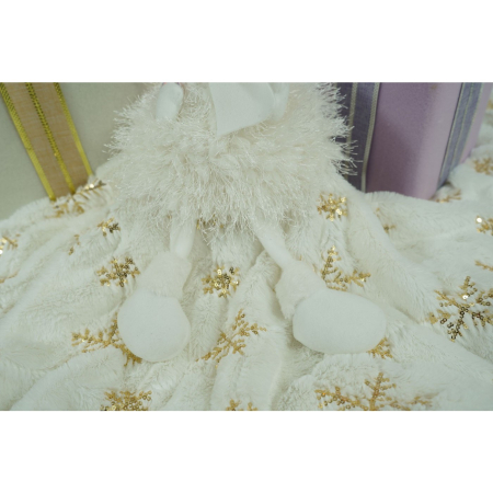 Ornament de Craciun ingeras, , alb, textil, 37 cm [11]