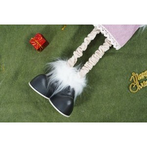 Ornament de Craciun ren cu picioare telescopice, , roz/alb, textil, 72 cm [9]