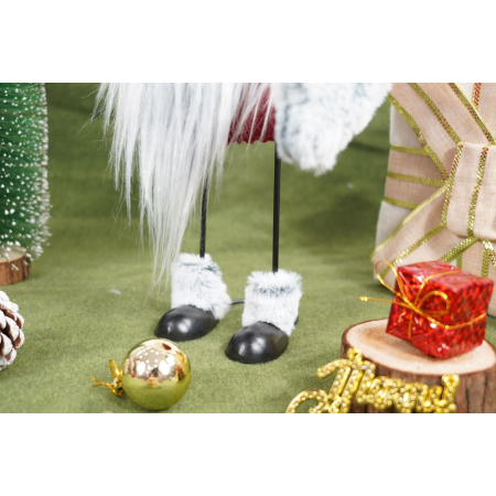 Ornament de Craciun spiridus, , gri/rosu, textil, 55 cm [6]