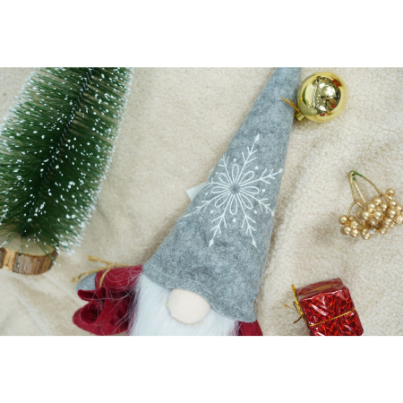 Ornament de Craciun spiridus, , rosu/alb, textil, 42 cm [8]