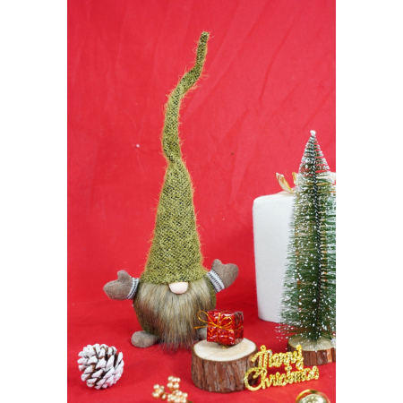 Ornament de Craciun spiridus, , verde/maro, textil, 56 cm [4]