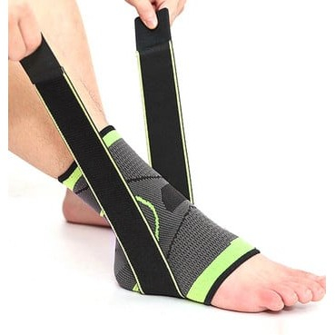 Orteza pentru Glezna, , cu Benzi Elastice de Fixare, 24 x 10.5 cm, din Nailon, Negru/Verde [7]