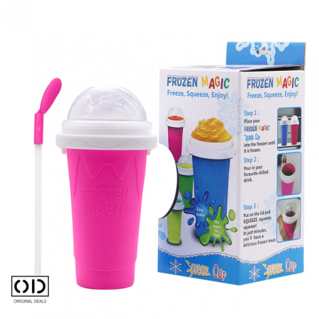 Vase, Recipiente & Accesorii din Silicon - Pahar pentru Facut Slushy, MilkShake si Suc Inghetat Slushy Maker Cup Frozen Ice Slushy Maker Frozen Juice Inghetata la Pahar Tik Tok slushy cup romania slushy cup Pahar Slushy Gheata