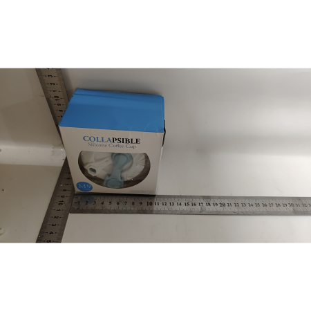 Pahar pliabil din silicon , pentru calatorii, camping, 750 ml, pai inclus, 11.6 x 19.3 cm, albastru [4]