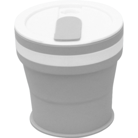 ✨TOATE PRODUSELE✨ - Pahar pliabil din silicon , prentru calatorii, 350 ml, pai inclus, 9 x 9.2 cm, gri