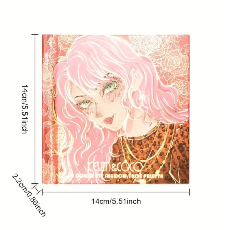 Paleta de Farduri Kevin&Coco, 59 culori, Stil Carte, 3 Straturi, Pudra Compacta, Clasic, Fara Sulfati, 14.2 x 14.2 x 2.3 cm, 80 g, multicolor [1]