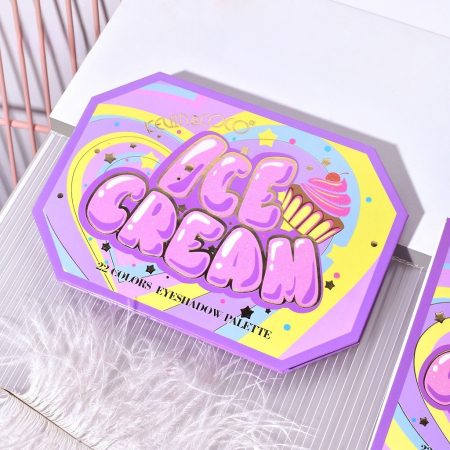 Paleta de Machiaj, KEVIN & COCO, Violet Ice Cream, Fard de Pleoape, 22 culori, 19 x 13.7 x 1.3 cm [2]