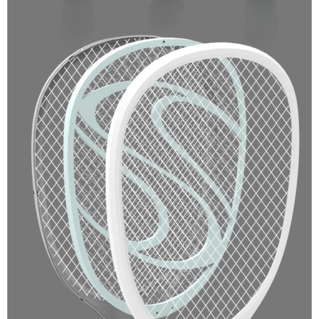 Paleta Electrica pentru Tantari, Muste sau Insecte LED, , Reincarcabila, Incarcare USB, Plastic, Casa si Gradina, Anti-insecte, Alb-Albastru [2]