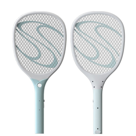 Paleta Electrica pentru Tantari, Muste sau Insecte LED, , Reincarcabila, Incarcare USB, Plastic, Casa si Gradina, Anti-insecte, Alb-Albastru [9]