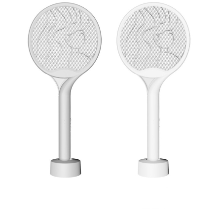 Paleta Electrica pentru Tantari, Muste si Tantari 2in1, , Reincarcabila, Incarcare USB, 2600V, Plastic, Casa si Gradina, Anti-insecte, Stand, 23x51 cm, Alb [4]