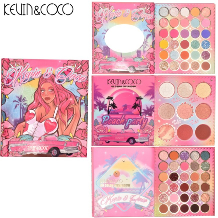 Paleta farduri Kevin&Coco, 69 nuante, blush, iluminator, conturing, deschidere tip carte, 18.6 x 16.5 cm, 97 g, multicolor, model 2 [5]