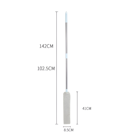Pamatuf pentru Curatat Praful, , Model Slim pentru Zone Greu Accesibile, Maner Extensibil, Laveta Microfibra Inclusa, Usor de Curatat, Albastru Gri [2]