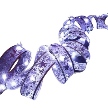 Panglică LED de Crăciun Aurie, lungime 20 m , 200 LED-uri, Baterii, Alb rece [5]