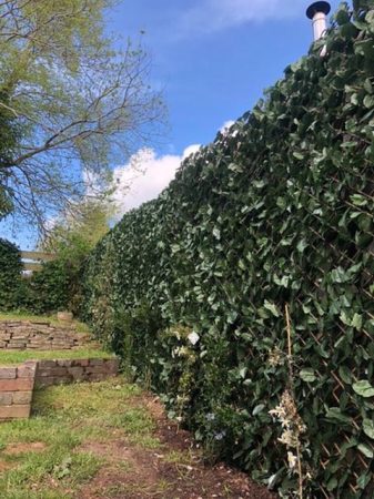 Panou de gard/paravan din lemn si frunze artificiale, extensibil, 100x200cm [10]