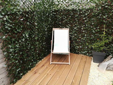 Panou de gard/paravan din lemn si frunze artificiale, extensibil, 100x200cm [9]