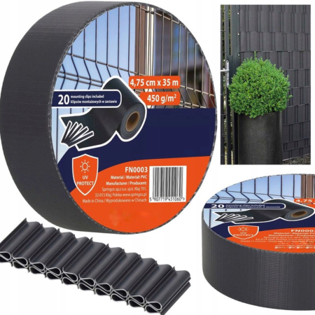 Panou de gard pentru intimitate in gradina, PVC, 35 x 0.05 m, gri antracit [7]