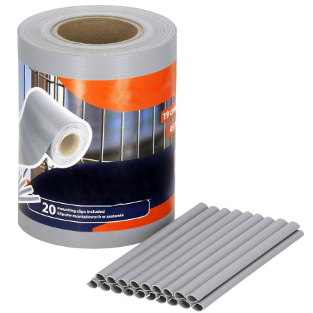 Panou de gard pentru intimitate in gradina, PVC, 35 x 0.19 m, gri [10]