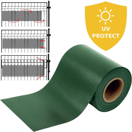 Panou de gard pentru intimitate in gradina, PVC, 35 x 0.19 m, verde [4]