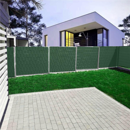 Panou de gard pentru intimitate in gradina, PVC, 35 x 0.19 m, verde [1]