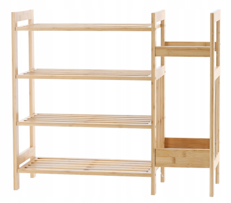 Pantofar din bambus cu 4 rafturi, suport de umbrele, 74x28x66cm, natur [5]