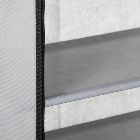 Pantofar din material textil, portabil, cu rafturi, 60x28x168cm, gri [14]