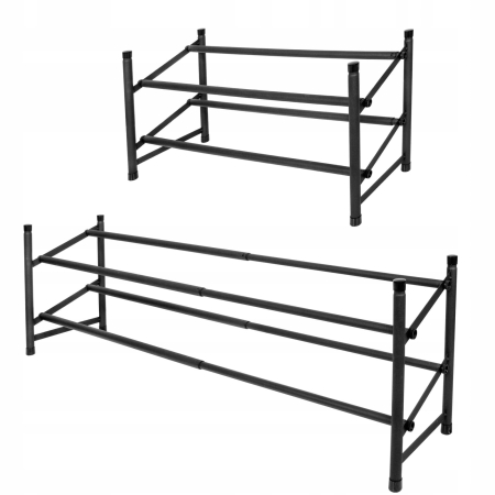 Pantofar extensibil cu 2 rafturi, 62-115cm, negru [7]