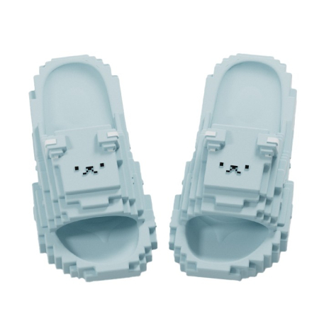 Slapi, papuci, saboti - Papuci Casual pentru Adolescenti, , Model Unisex de Forma Pixel, Rezistenti Usori si Moi din Spuma EVA Antiderapanti, Marime 36-37, Albastru deschis