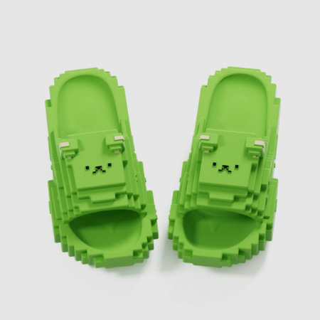 Papuci Casual pentru Adolescenti, , Model Unisex de Forma Pixel, Rezistenti Usori si Moi din Spuma EVA Antiderapanti, Marime 36-37, Verde deschis [1]