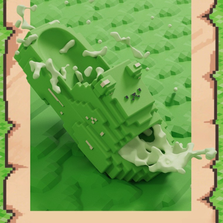 Papuci Casual pentru Adolescenti, , Model Unisex de Forma Pixel, Rezistenti Usori si Moi din Spuma EVA Antiderapanti, Marime 38-39, Verde deschis [2]