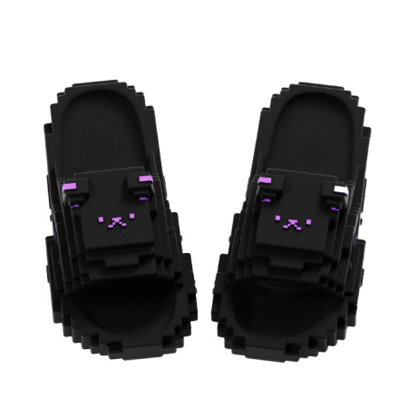 Slapi, papuci, saboti - Papuci Casual pentru Adolescenti, , Model Unisex de Forma Pixel, Rezistenti Usori si Moi din Spuma EVA Antiderapanti, Marime 40-41, Negru