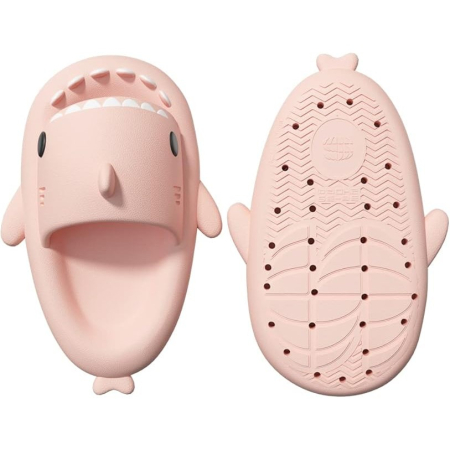 Papuci Tip Rechin, , Unisex, din Spuma EVA, Talpa Groasa Antiderapanta, Rezistenti la Uzura, Marime 36-37, Roz [5]