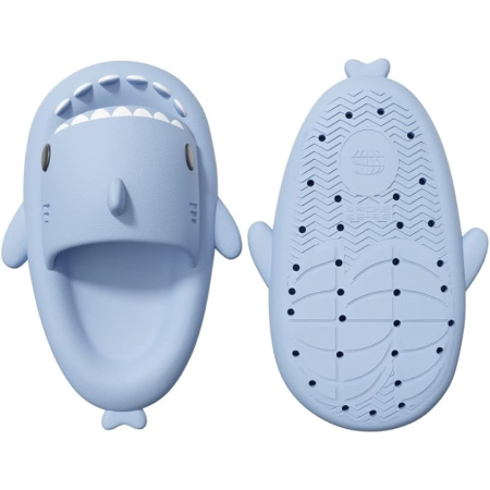 Papuci Tip Rechin, , Unisex, din Spuma EVA, Talpa Groasa Antiderapanta, Rezistenti la Uzura, Marime 38-39, Albastru Deschis [3]