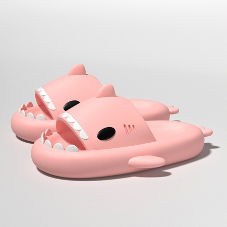 Papuci Tip Rechin, , Unisex, din Spuma EVA, Talpa Groasa Antiderapanta, Rezistenti la Uzura, Marime 38-39, Roz [1]