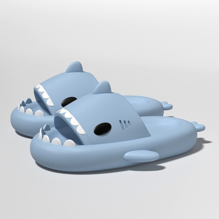 Papuci Tip Rechin, , Unisex, din Spuma EVA, Talpa Groasa Antiderapanta, Rezistenti la Uzura, Marime 40-41, Albastru Deschis [1]