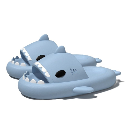 Slapi, papuci, saboti - Papuci Tip Rechin, , Unisex, din Spuma EVA, Talpa Groasa Antiderapanta, Rezistenti la Uzura, Marime 40-41, Albastru Deschis