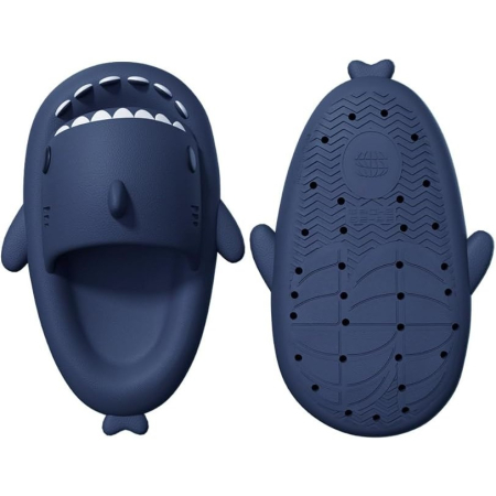 Papuci Tip Rechin, , Unisex, din Spuma EVA, Talpa Groasa Antiderapanta, Rezistenti la Uzura, Marime 42-43, Albastru Inchis [1]
