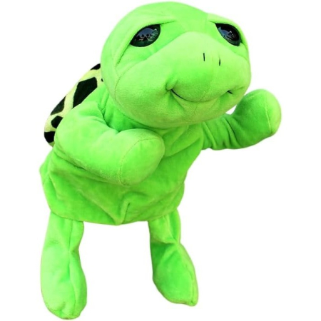 Jucarii interactive - Papusa de Mana pentru Teatru de Papusi, , din Plus, 25 x 10 x 8 cm, Model Broasca, Verde