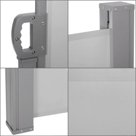 Paravan lateral pentru intimitate, extensibil, sistem fixare inclus, 160x300cm, gri deschis [19]