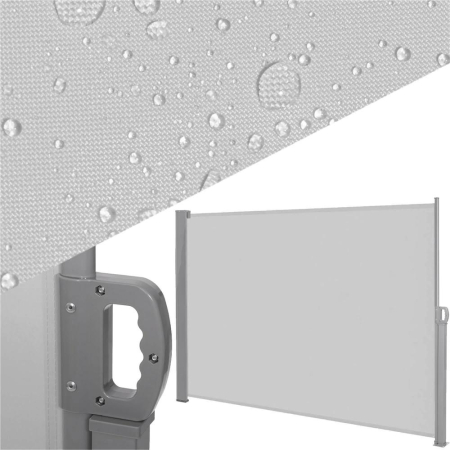 Paravan lateral pentru intimitate, extensibil, sistem fixare inclus, 160x300cm, gri deschis [15]