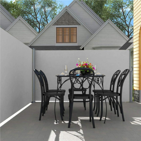 Paravan lateral pentru intimitate, extensibil, sistem fixare inclus, 160x300cm, gri deschis [18]