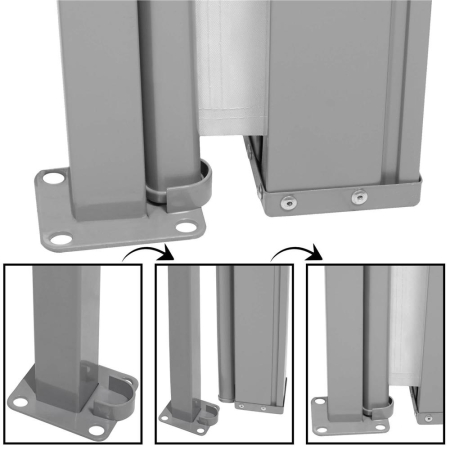 Paravan lateral pentru intimitate, extensibil, sistem fixare inclus, 160x300cm, gri deschis [17]