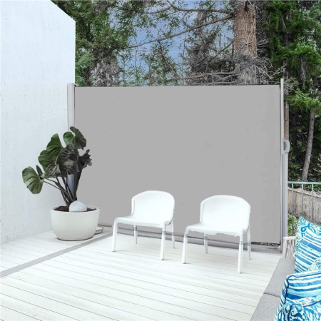 REDUCERI - Paravan lateral pentru intimitate, extensibil, sistem fixare inclus, 160x300cm, gri deschis